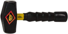 NUPLA - 4 Lb Head, 10" Long Drilling Hammer - Steel Head, 1-1/2" Face Diam, Fiberglass Handle - Americas Tooling