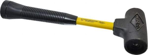 NUPLA - 16 oz Head 1-1/2" Face Diam Composite Rubber Dead Blow Hammer without Faces - Fiberglass Handle - Americas Tooling