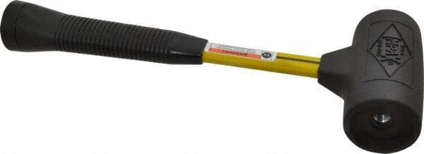 NUPLA - 32 oz Head 2" Face Diam Composite Rubber Dead Blow Hammer without Faces - Fiberglass Handle - Americas Tooling