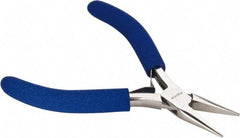 Aven - 4-1/2" OAL, 15/16" Jaw Length x 23/64" Jaw Width, Long Nose Chain Nose Pliers - Smooth Jaw, Standard Head, ESD Cushion Handles, with Spring - Americas Tooling