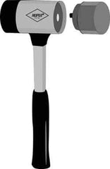 NUPLA - 3" Face Diam, Grade Extra Soft, Gray Soft Face Hammer Tip - Fiberglass - Americas Tooling