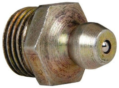 Value Collection - Straight Head Angle, 1/8 NPT Steel Standard Grease Fitting - 11.11mm Hex - Americas Tooling