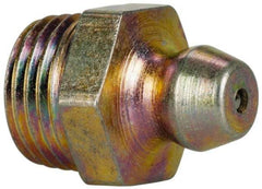 Value Collection - Straight Head Angle, 1/8 NPT Steel Thread-Forming Grease Fitting - 11.11mm Hex - Americas Tooling