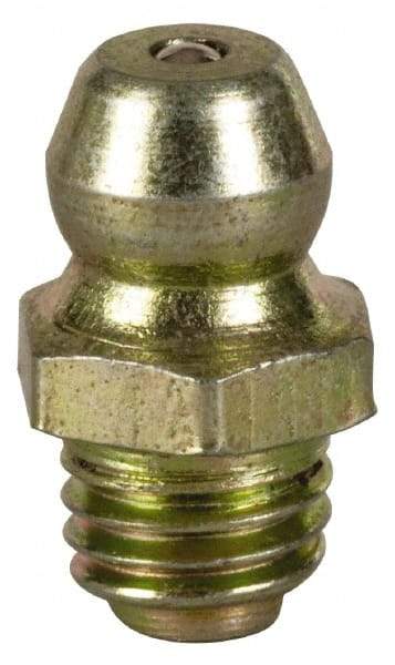 Value Collection - Straight Head Angle, 1/4-28 Steel Thread-Forming Grease Fitting - 7.94mm Hex - Americas Tooling