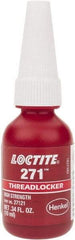 Loctite - 10 mL Bottle, Red, High Strength Liquid Threadlocker - Series 271, 24 hr Full Cure Time, Hand Tool, Heat Removal - Americas Tooling