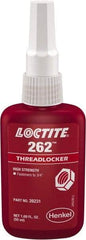 Loctite - 50 mL Bottle, Red, High Strength Liquid Threadlocker - Series 262, 24 hr Full Cure Time, Hand Tool, Heat Removal - Americas Tooling