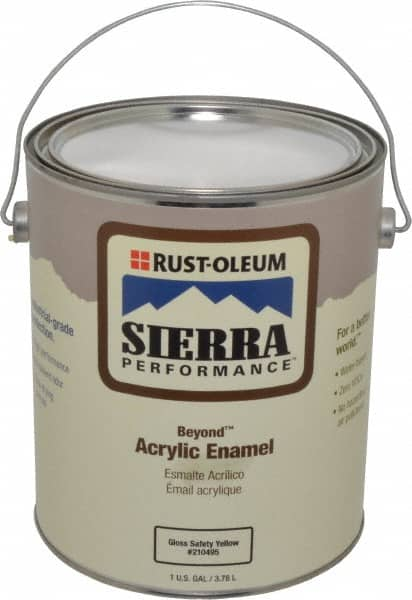 Rust-Oleum - 1 Gal Safety Yellow Semi Gloss Finish Acrylic Enamel Paint - Interior/Exterior, <0 gL VOC Compliance - Americas Tooling