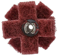 Standard Abrasives - 1-1/2" Diam Medium Density Cross Buff - 3 Plys, 8-32 Thread, Very Fine Grade, 20,000 Max RPM - Americas Tooling