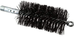 Schaefer Brush - 4-1/2" Brush Length, 2-1/4" Diam, Double Stem, Double Spiral Tube Brush - 7-1/2" Long, Tempered Steel Wire, 1/4" NPT Male Connection - Americas Tooling