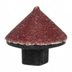 Superior Abrasives - 5/8" Diam 80 Grit 90° Included Angle Cone Center Lap - Aluminum Oxide, Medium Grade, Shank Mounted - Americas Tooling