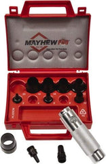 Mayhew - 11 Piece, 3 to 20mm, Hollow Punch Set - Round Shank, Alloy Steel, Comes in Plastic Case - Americas Tooling