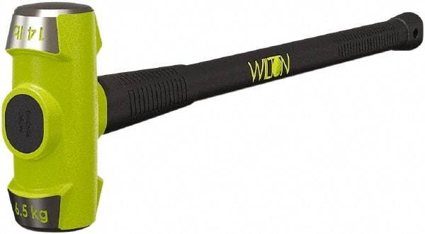 Wilton - 14 Lb Head, 30" Long Sledge Hammer - Steel Head, Steel Handle with Grip - Americas Tooling