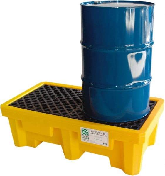 UltraTech - 66 Gal Sump, 3,000 Lb Capacity, 2 Drum, Polyethylene Spill Deck or Pallet - 53" Long x 29" Wide x 17" High, Liftable Fork, Drain Included, Inline Drum Configuration - Americas Tooling