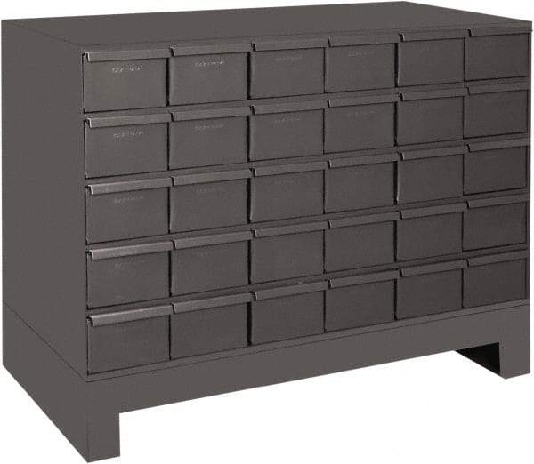 Durham - 30 Drawer, Small Parts Steel Storage Cabinet - 11-3/4" Deep x 34" Wide x 26-7/8" High - Americas Tooling