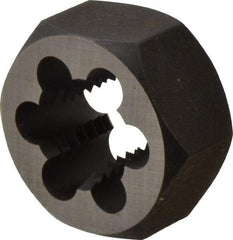 Cle-Line - 3/4-10 UNC Thread, 1-7/16" Hex, Hex Rethreading Die - Carbon Steel, 3/4" Thick, Series 0650 - Exact Industrial Supply