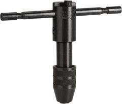 Cle-Line - #12 to 1/2" Tap Capacity, T Handle Tap Wrench - 5" Overall Length, Ratcheting - Americas Tooling