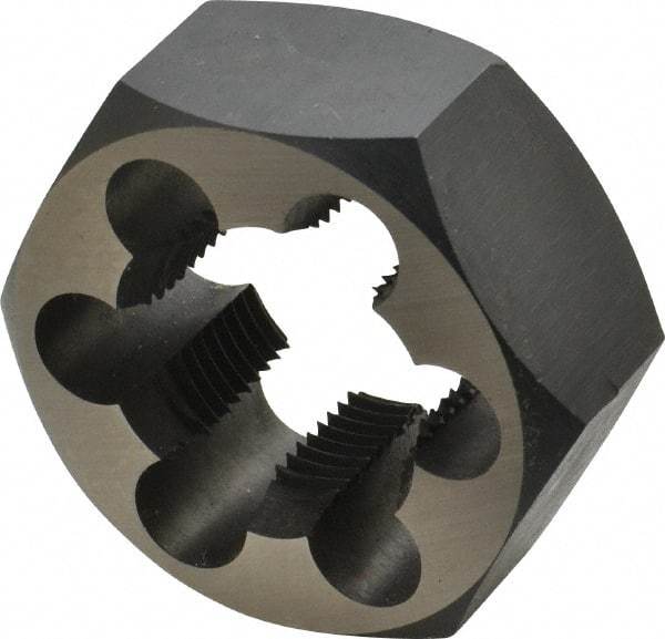 Cle-Line - 1-1/4 - 12 UNF Thread, 2-3/16" Hex, Hex Rethreading Die - Carbon Steel, 1" Thick, Series 0650 - Exact Industrial Supply