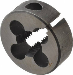 Cle-Line - 3/8-24 UNF Thread, 1" Outside Diam Carbon Steel Round Die - 3/8" Thick, Right Hand Thread, Adjustable - Exact Industrial Supply