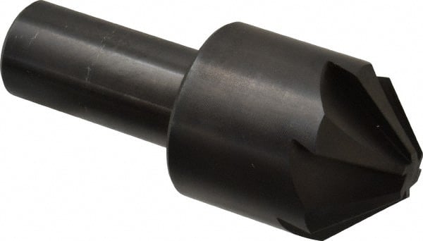 Hertel - 1-3/4" Head Diam, 1" Shank Diam, 6 Flute 90° High Speed Steel Countersink - Americas Tooling