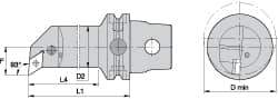 Kennametal - Left Hand Cut, Size KM63, DN.. Insert Compatiblity, Internal Modular Turning & Profiling Cutting Unit Head - 22mm Ctr to Cutting Edge, 140mm Head Length, Through Coolant, Series Kenlever - Americas Tooling