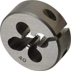 OSG - 1/4-24 UNC Thread, 1" Outside Diam High Speed Steel Round Die - 3/8" Thick, Right Hand Thread - Exact Industrial Supply