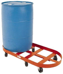 Made in USA - 1,800 Lb Load Capacity, 55 Gal Drum Dolly - 23-1/2" Wide x 6-3/4" High, 6 Wheels - Americas Tooling