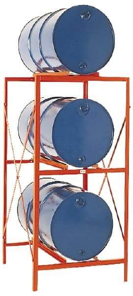 Made in USA - 7,200 Lb Load Capacity, 30 & 55 Gal Drum Storage Rack - 85-1/2" Wide x 70" High - Americas Tooling