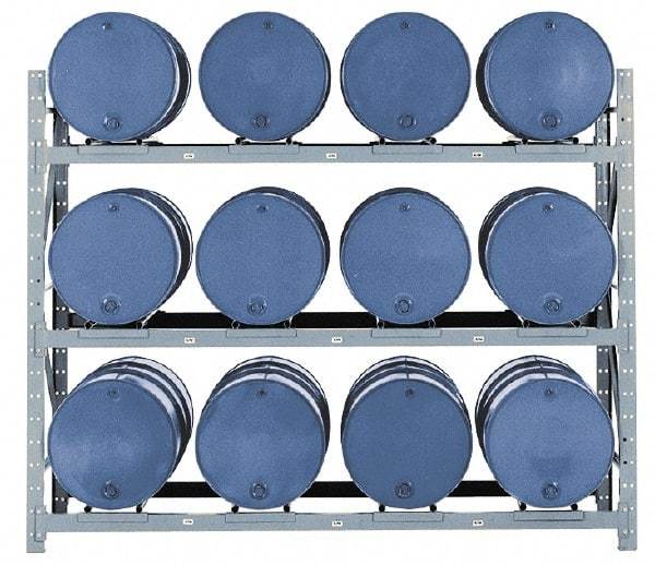 Made in USA - 14,475 Lb Load Capacity, 30 & 55 Gal Drum Pallet Rack - 105" Wide x 84" High - Americas Tooling