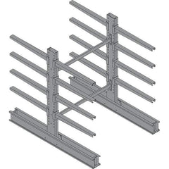 Made in USA - 8' High Double Sided Cantilever Rack - With Lip, 43,000 Lb Capacity, 65" Base Length, 24" Arm Length - Americas Tooling