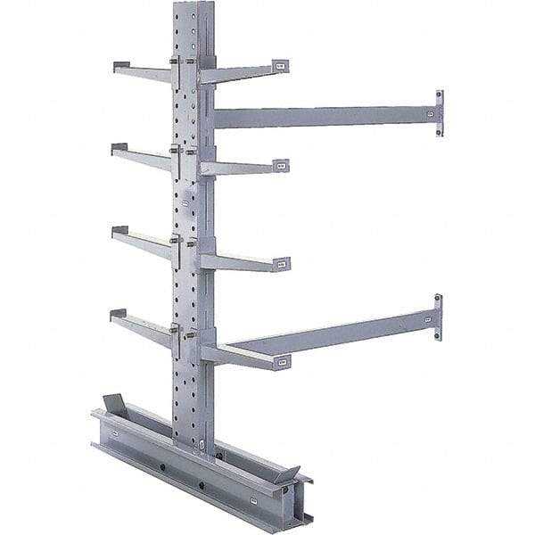 Made in USA - 8' High Double Sided Cantilever Rack - With Lip, 43,000 Lb Capacity, 65" Base Length, 24" Arm Length - Americas Tooling