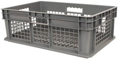 Akro-Mils - 1.78 Cu Ft, 45 Lb Load Capacity Gray Polyethylene Tote Container - Stacking, 23.3" Long x 15.8" Wide x 8.3" High - Americas Tooling