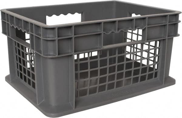 Akro-Mils - 0.89 Cu Ft, 83 Lb Load Capacity Gray Polyethylene Tote Container - Stacking, 15.8" Long x 11.8" Wide x 8.3" High - Americas Tooling