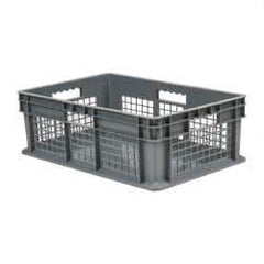 Akro-Mils - 1.78 Cu Ft, 83 Lb Load Capacity Gray Polyethylene Tote Container - Stacking, 23.3" Long x 15.8" Wide x 8.3" High - Americas Tooling