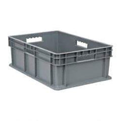 Akro-Mils - 1.78 Cu Ft, 83 Lb Load Capacity Gray Polyethylene Tote Container - Stacking, 23.3" Long x 15.8" Wide x 8.3" High - Americas Tooling