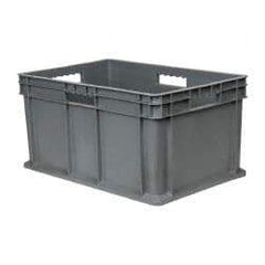 Akro-Mils - 2.67 Cu Ft, 125 Lb Load Capacity Gray Polyethylene Tote Container - Stacking, 23.3" Long x 15.8" Wide x 12.3" High - Americas Tooling