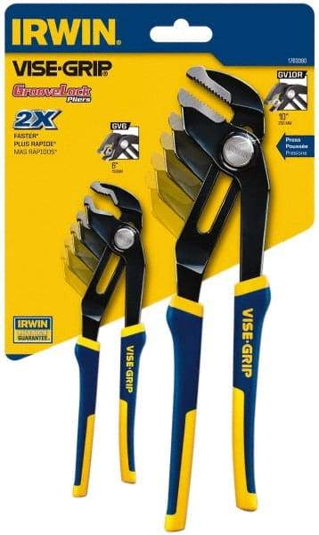 Irwin - 2 Piece GrooveLock Plier Set - Comes in Clamshell - Americas Tooling