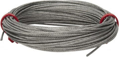 Value Collection - 1/16" Diam, Aircraft Cable - 480 Lb Breaking Strength, 7 x 7 Strand Core - Americas Tooling