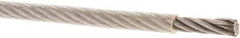 Value Collection - 1/4" x 3/16" Diam, Aircraft Cable - 3,700 Lb Breaking Strength, 7 x 19 Strand Core, Vinyl Coating - Americas Tooling