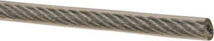 Value Collection - 3/16" x 3/32" Diam, Aircraft Cable - 920 Lb Breaking Strength, 7 x 7 Strand Core, Vinyl Coating - Americas Tooling