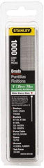 Stanley - 18 Gauge 1" Long Brad Nails for Power Nailers - Steel, Galvanized Finish, Straight Stick Collation, Brad Head, Chisel Point - Americas Tooling