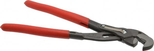 Knipex - 10" OAL, 1-1/4" Jaw Length, 15 Position Adjustable Tongue & Groove Pliers - Self-Gripping Smooth Parallel Parrot Jaws, Standard Head, Plastic Coated Handles - Americas Tooling