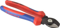 Knipex - 6-1/2" OAL, 12 AWG Capacity, Cable Cutter - 5/8" Jaw Length x 1" Jaw Width, Oval Head, Ergo Dual Component Handle - Americas Tooling