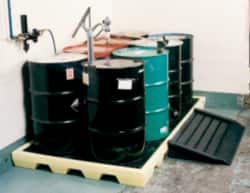 Enpac - 77 Gal Sump, 8,000 Lb Capacity, 8 Drum, Plastic Spill Deck or Pallet - 100" Long x 53-1/4" Wide x 6" High - Americas Tooling