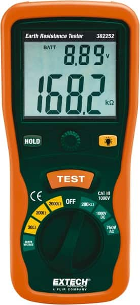 Extech - LCD Display Earth Ground Resistance Tester - AA Battery - Americas Tooling