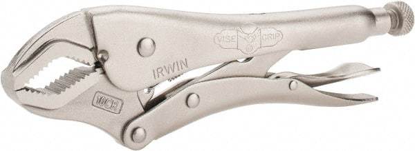 Irwin - 10" OAL Curved Jaw Locking Pliers - 3/4" Jaw Width, 2-1/4" Jaw Depth, 1-7/8" Jaw Opening, Standard Handle - Americas Tooling