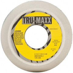 Tru-Maxx - 4" Diam, 1-1/4" Hole Size, 1-1/2" Overall Thickness, 46 Grit, Type 11 Tool & Cutter Grinding Wheel - Coarse Grade, Aluminum Oxide, J Hardness, 5,730 RPM - Americas Tooling