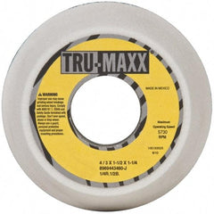 Tru-Maxx - 4" Diam, 1-1/4" Hole Size, 1-1/2" Overall Thickness, 60 Grit, Type 11 Tool & Cutter Grinding Wheel - Medium Grade, Aluminum Oxide, J Hardness, 5,730 RPM - Americas Tooling