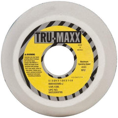 Tru-Maxx - 5" Diam, 1-3/4" Hole Size, 1-3/4" Overall Thickness, 80 Grit, Type 11 Tool & Cutter Grinding Wheel - Medium Grade, Aluminum Oxide, J Hardness, 4,585 RPM - Americas Tooling