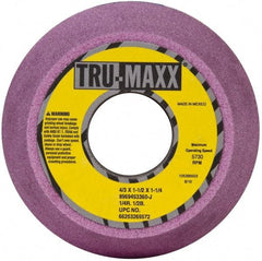 Tru-Maxx - 4" Diam, 1-1/4" Hole Size, 1-3/4" Overall Thickness, 60 Grit, Type 11 Tool & Cutter Grinding Wheel - Medium Grade, Aluminum Oxide, J Hardness, 5,730 RPM - Americas Tooling