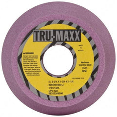 Tru-Maxx - 5" Diam, 1-1/4" Hole Size, 1-3/4" Overall Thickness, 60 Grit, Type 11 Tool & Cutter Grinding Wheel - Medium Grade, Aluminum Oxide, J Hardness, 4,585 RPM - Americas Tooling